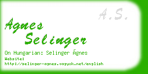 agnes selinger business card