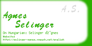 agnes selinger business card